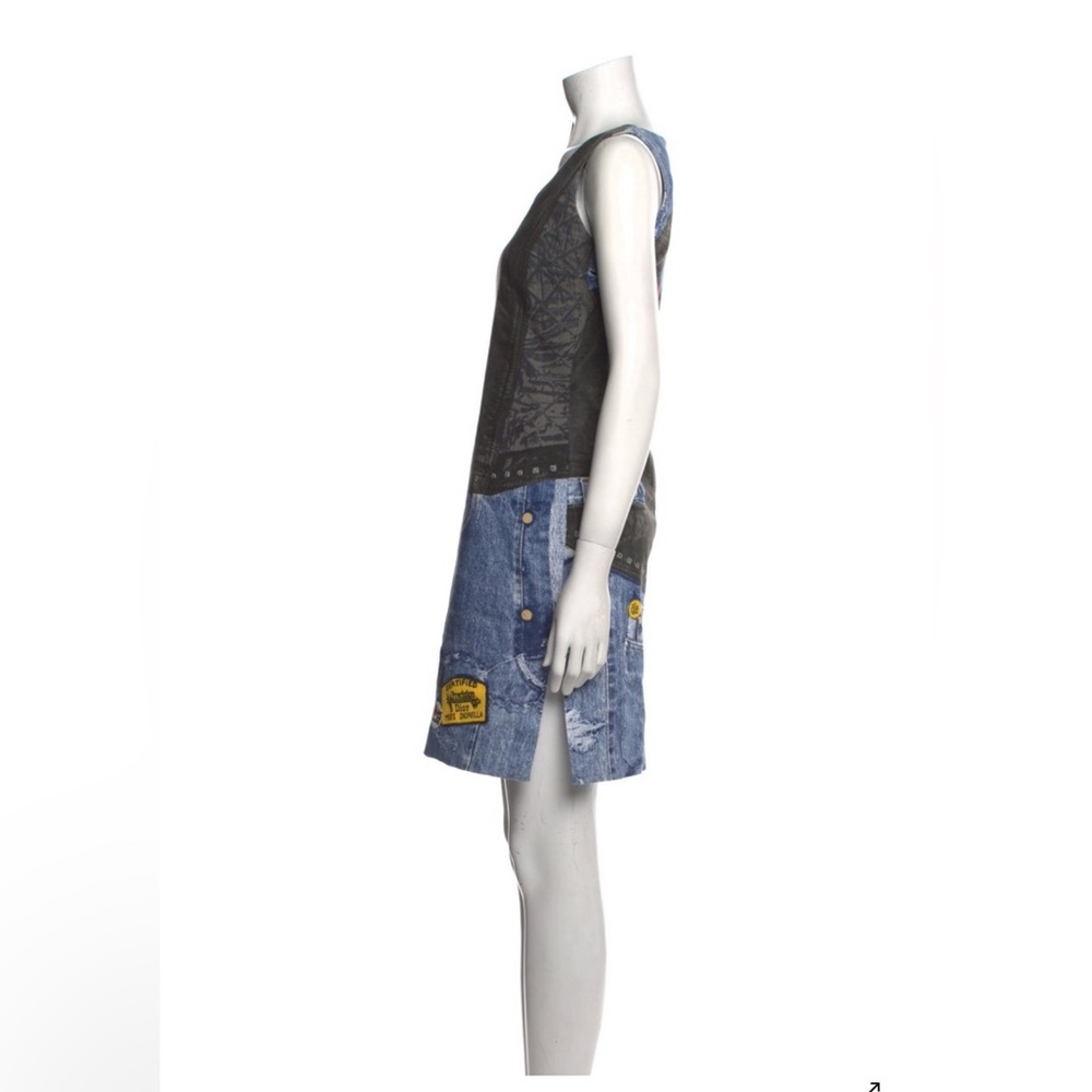 Christian Dior Denim Printed Patchwork Mini Dress… - image 3